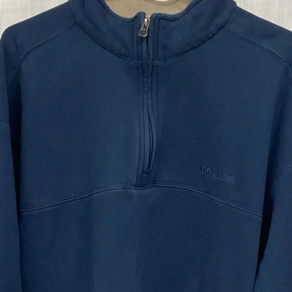 Columbia 1/4 Zip Fleece Top Navy XXL - Picture 3 of 6